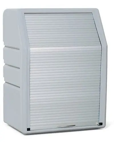 DENIOS Schutzsschrank aus Polyethylen (PE) mit Bindevliesrolle Ausführung "Öl" mit Jalousie 172546