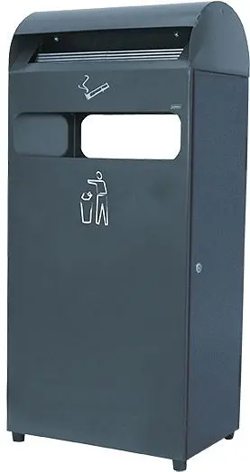 Orgavente Abfallbehälter mit Ascher HxBxT 990x480x250 mm 48/47 Liter AT-0234-DGRY