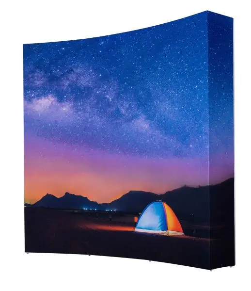 Showdown Anzeiges Pop-Up Impress 3 x 3 Curved weiß silber IMPR33C