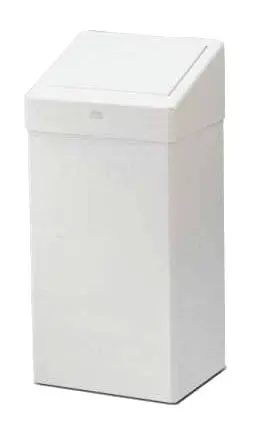 Busching Abfallbox 50 Metall mit Klappdeckel B335 x H700 x T255mm Farbe weiß 100256