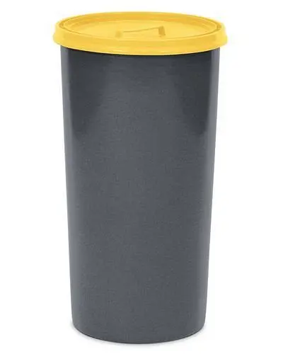 DENIOS Abfallsammelbehälter aus Polyethylen (PE) mit Deckel 60 l Volumen anthrazit 116176
