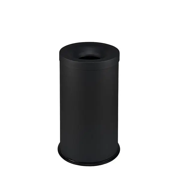 Orgavente GRISU Schutzs-Abfallbehälter aus pulverbeschichteter Stahl Farbe schwarz H x Ø 585x335 mm 50L 770011