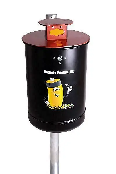 Renner Batteriesammler "Amperinchen" rund geeignet für alle gängigen Batteriegrößen verzinkt feuerve...