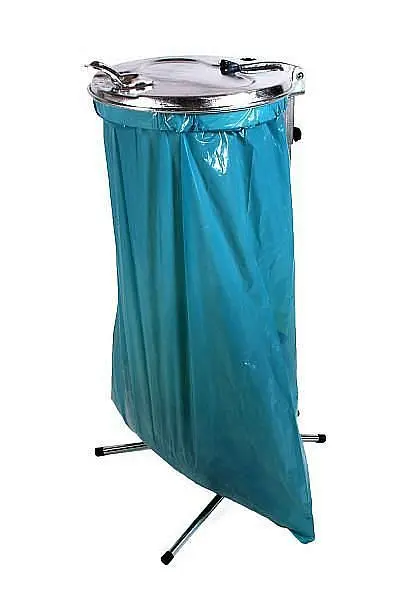 Renner Müllsackständer 70-120 L stationär Breite 425 mm x Tiefe 525 mm x Höhe 985 mm verzinkt mit Stahldeckel verzinkt...