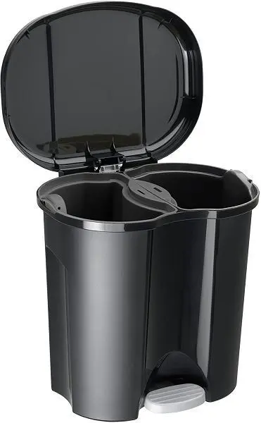 Rotho Abfalleimer 2 x 10 l DUO schwarz 1760108080