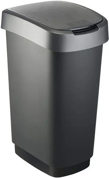 Rotho Swingeimer 50 l TWIST schwarz/silber 1754508850WS