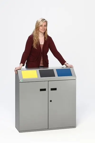 VAR Wertstoffsortiersystem 150 Liter 3-Fach silber 21160