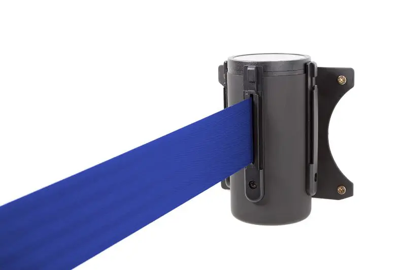 ALLROUNDLINE Absperrband Wandmontage mit Gurt Gehäuse: schwarz / Gurt: blau ALW-10-3.0-0020
