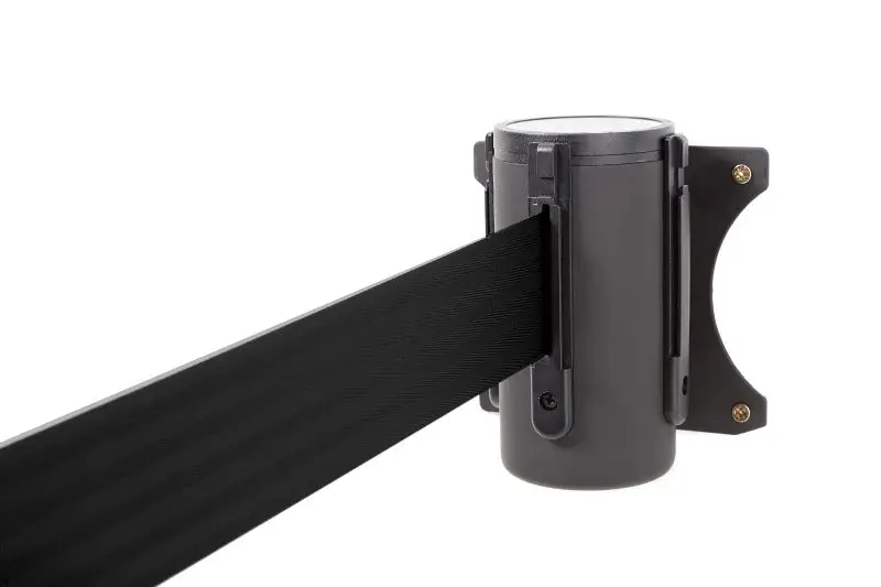 ALLROUNDLINE Absperrband Wandmontage mit Gurt Gehäuse: schwarz / Gurt: schwarz ALW-10-3.0-0030