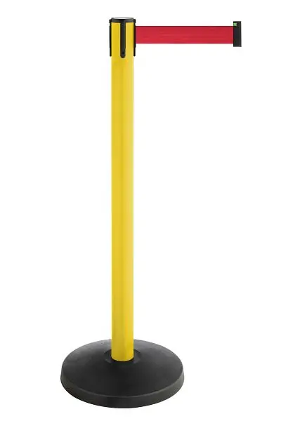 ALLROUNDLINE Absperrpfosten mit Gurt Pfosten: schwarz / Gurt: rot ALA-30-3.0-0010