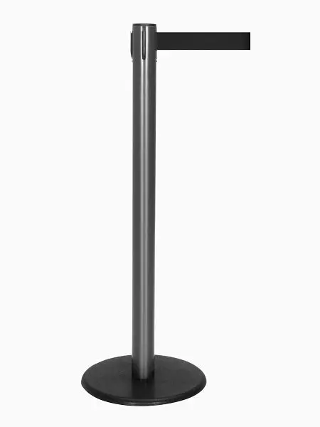 RS-GBenutzeroberflächeDESYSTEMS Absperrpfosten mit Gurt Pfosten: grau / Gurt: schwarz Gurtbandlänge: 4.0 m Masse: 9 kg G...