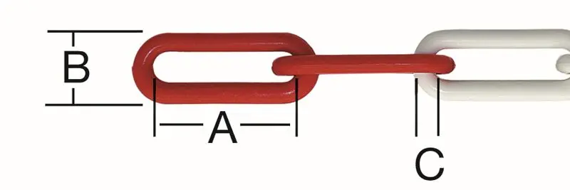 Vormann Kunststoffkette 8 mm rot weiß 25m 007901520AV