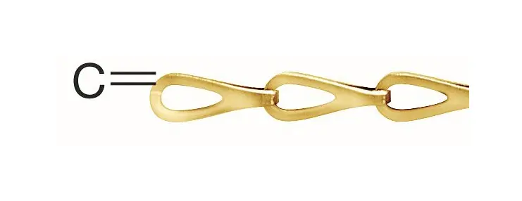 Vormann Patentkette 04 mm Messing poliert VE: 25 Meter 008211004MS