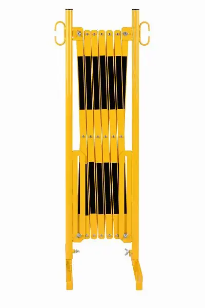 CRASH STOP Scherengitter gelb-schwarz 36m mit Standfuß 70-30