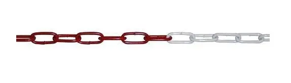 DENIOS Absperrkette aus Stahl Länge 15 m kStück-beschichtet rot/weiß Durchmesser 6 mm 236902