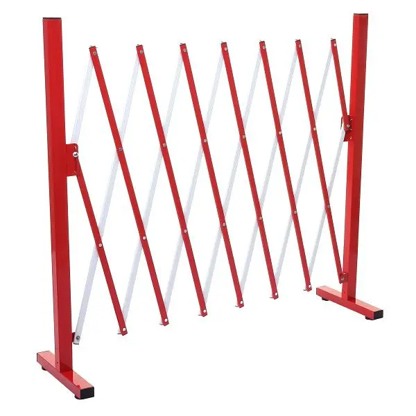 Mendler Absperrgitter HWC-B34 Scherengitter Zaun Sicherheitgitter ausziehbar Alu rot-weiß Höhe 103cm Breite 28-200cm 64374
