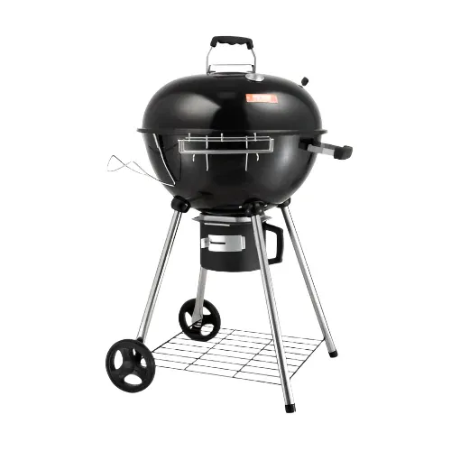 22" Kettle Charcoal Grill Tragbar w/ Thermometer Wheels and Cover Ash Tray