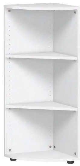 geramöbel Eckabschlussregal mit Standfüßen 400x400x1104 Weiß S-343010-W