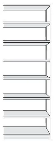 Kerkmann Büro-Komplett-Regal Progress 500 B 960 x T 300 x H 2600 mm lichtgrau 50945211