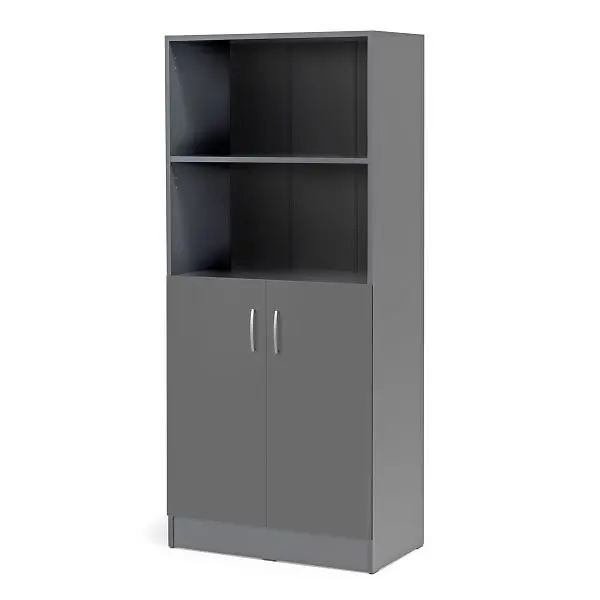AJ Büroschrank FLEXUS mit 2 offenen Fächern 1725 x 760 x 415 mm grau 152977