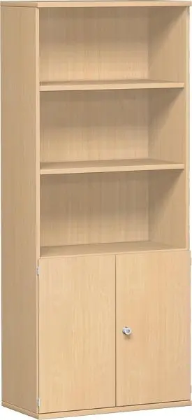 geramöbel Modulschrank 1.+2. Ordnerhöhe Holztüren abschließbar 3.-5. Ordnerhöhe Regal 3 Dekor-Einlegeböden 800x425x1...