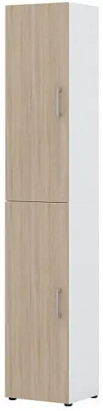 Röhr Aktenschrank B 40 cm x H 2125 cm x T 335 cm Korpus Weiß Front Sonoma Eiche mit 2 Türen Türanschlag links oder rec...