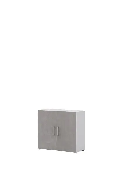 Röhr Aktenschrank B 80 cm x H 72 cm x T 335 cm Korpus Weiß Front Beton mit 2 Türen 2 Ordnerhöhen 859B221000