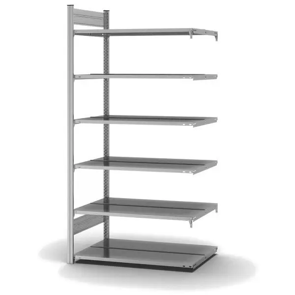 hofe Akten-Anbauregal 2000x600x1000 mm 6 Fachebenen für 144 Ordner verzinkt 90 kg Fachlast 650 kg Feldlast zschlauitige B...