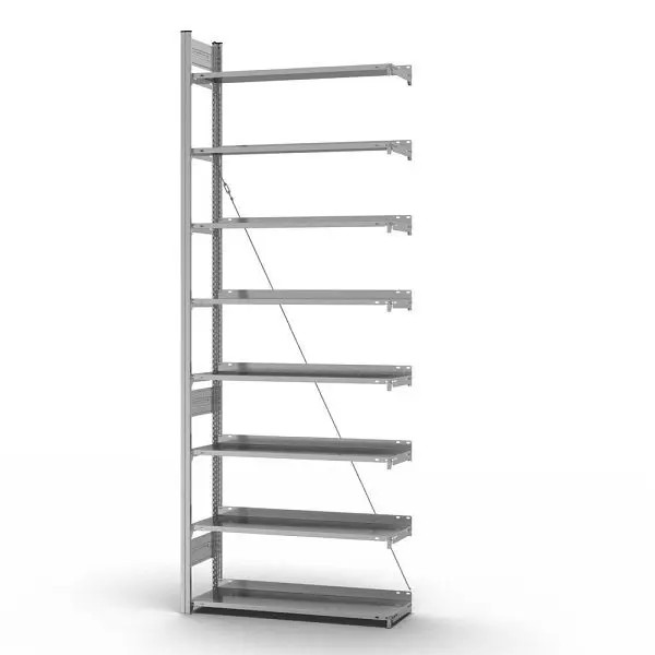 hofe Akten-Anbauregal 2700x300x1000 mm 8 Fachebenen für 96 Ordner verzinkt 60 kg Fachlast 850 kg Feldlast einseitige Bedi...