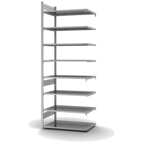 hofe Akten-Anbauregal 2700x600x1000 mm 8 Fachebenen für 192 Ordner verzinkt 90 kg Fachlast 850 kg Feldlast zschlauitige B...