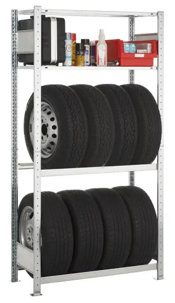 Schulte Anbauregal Garagenregal-Set MULTIplus150 2000 x 1000 x 400 mm verzinkt 2 Fachböden 2 Reifenebenen á 150 kg Fachl...