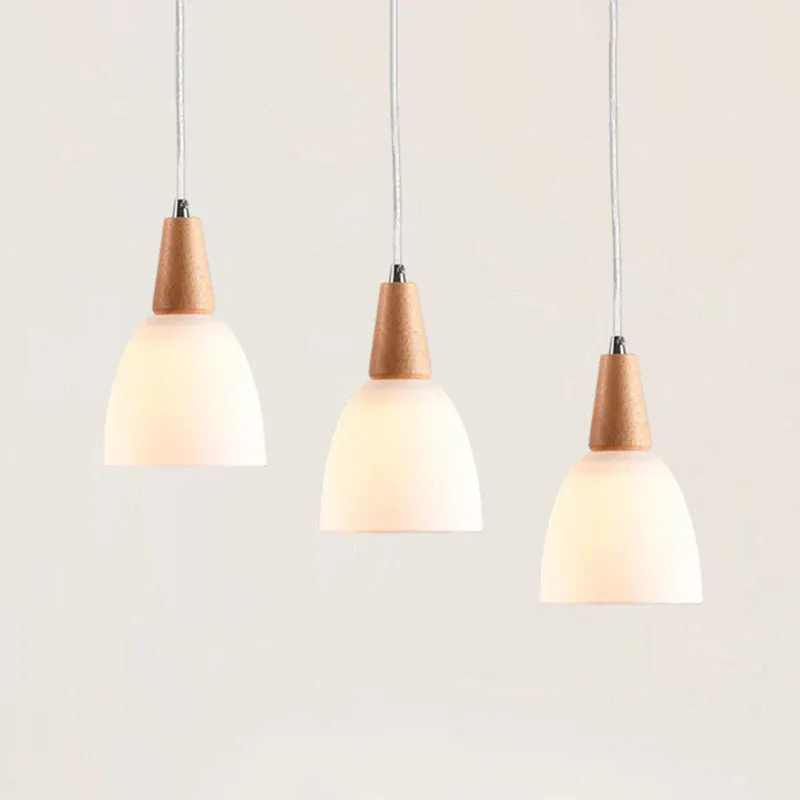 Kegel-Hänge-Pendelleuchten, moderne, einfache weiße Glas-Pendelleuchten für Restaurant Einfache Anbringung