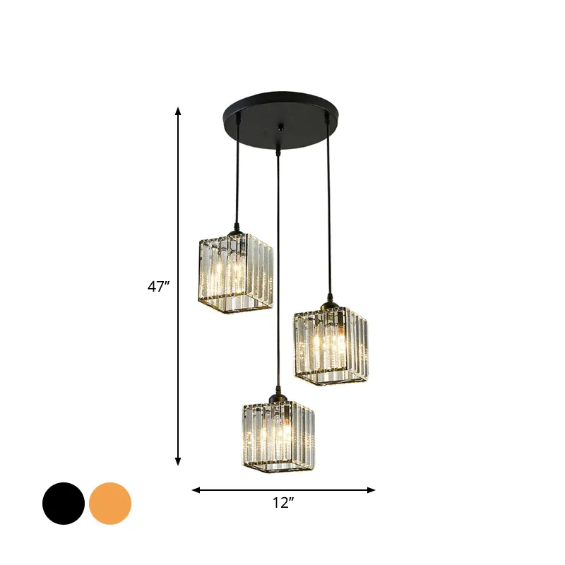 OEM-Qualität Abgeschrägte kubische Kristallcluster-Hängeleuchte, moderne Pendelleuchte mit Wirbeldesign