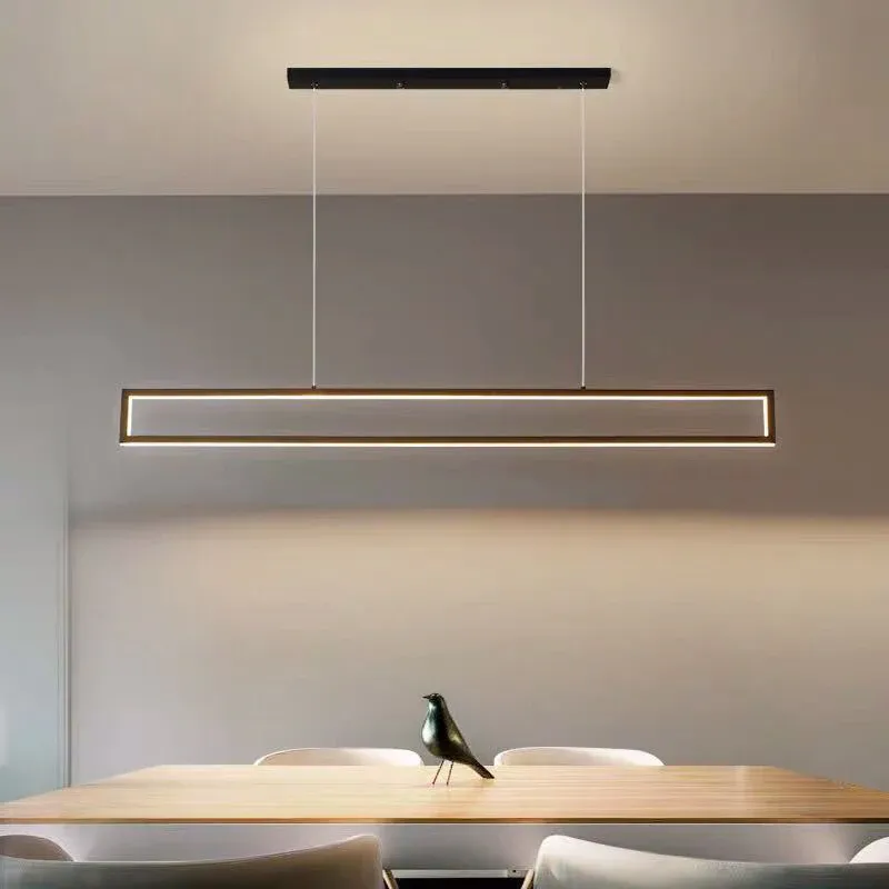 39"/47" breite rechteckige Hängelampe Simplicity Aluminium Esszimmer-LED-Inselanhänger warmem/weißem Licht