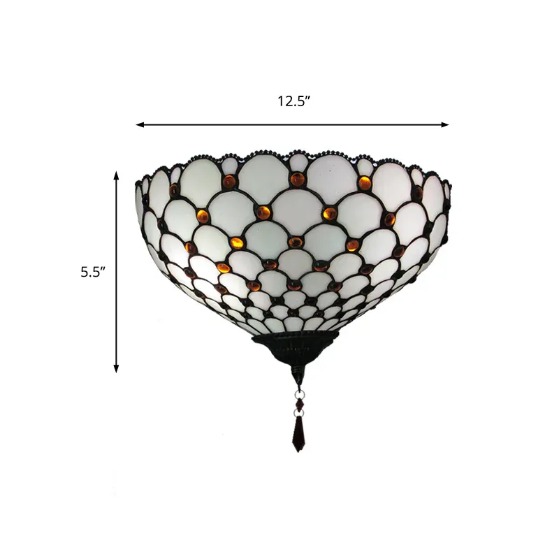 Fischschuppen-Wandleuchte mit Schüsselschirm aus weißem Glas, 1 Licht, Vintage-Wandleuchte für den Außenbereich