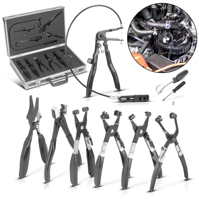 Steelworks hose clamps 9-part set hose terminal pliers | Schellen-pliers | Clamping clamp tongs | Installation tool assemb...