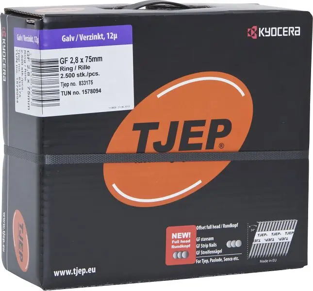 TJEP GF28/75 Rillennagel verzinkt Rundkopf Maxi-Box 2.500 Stück GF Nägel 833175
