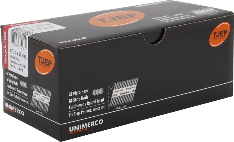 TJEP GF31/90 Rillennagel feuerverzinkt Rundkopf Handy-Box 810 Stück GF Nägel 833090