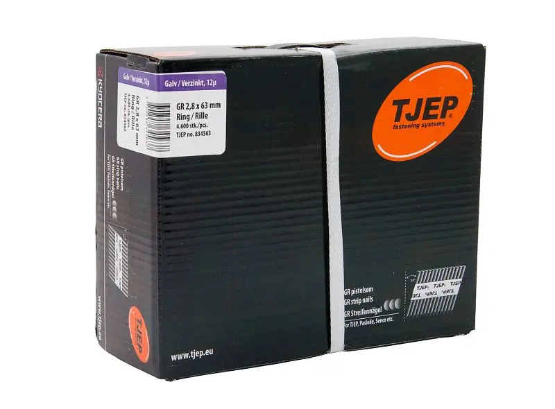 TJEP GR28/63 Rillennagel verzinkt D-Kopf Jumbo-Box 4.600 Stück GR Nägel 834563