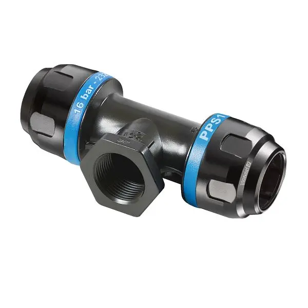 Prevost PPS1 TT - Alukleinformatumrohr-T-Stück mit zylindrischem Innengewinde für Rohr mit Außen-Ø= 80 mm IG BSPP= G 2...