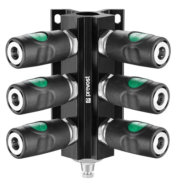 Prevost Rohrleitungsdose mit Innengewinde- Kupplungen und Ablass European Profile Durchgang 74 mm Eingang mit IG BSPP=G 3/...