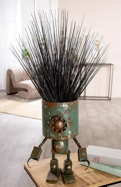 Übertopf- Übertopf, Roboter, "Robotic", Metall, grün, L. 23 cm, B. 30 cm, H. 42 cm