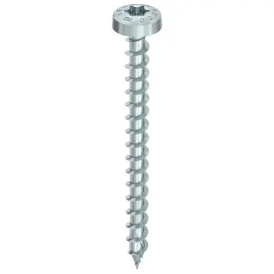 HECO-TOPIX®-plus - Fassadenschraube,T-Drive,Rundkopf,VG,Kohlenstoffstahl,verz,blau,4,0x35mm