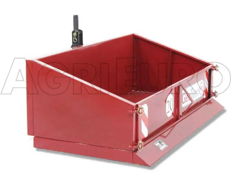 Kippbarer Heckcontainer für Traktor GeoTech PRO TB130 aus Metall - Transportschaufel mit Wasserstandsanzeige