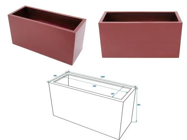 Pflanzuntersetzer- EUROPALMS LEICHTSIN CUBE-50, rot, glänzend