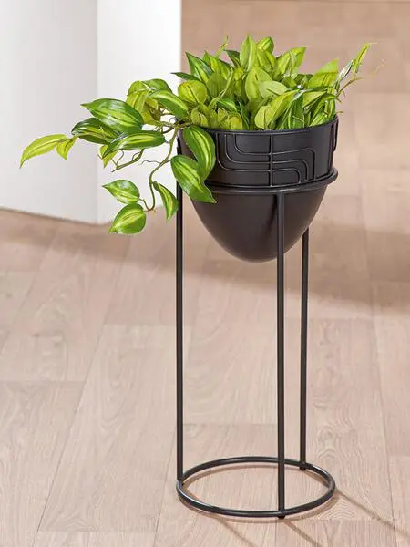 Premium Garten Übertopf, "Labyrinth", Metall, schwarz, H. 57 cm, D. 24 cm