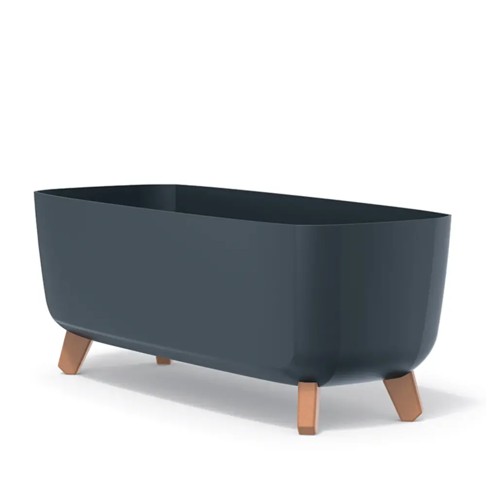 Prosperplast Gracia Case Blumentopf DGCL600-S433 mit Füßen und Einsatz - Farbe Anthrazit Durchmesser 30 cm