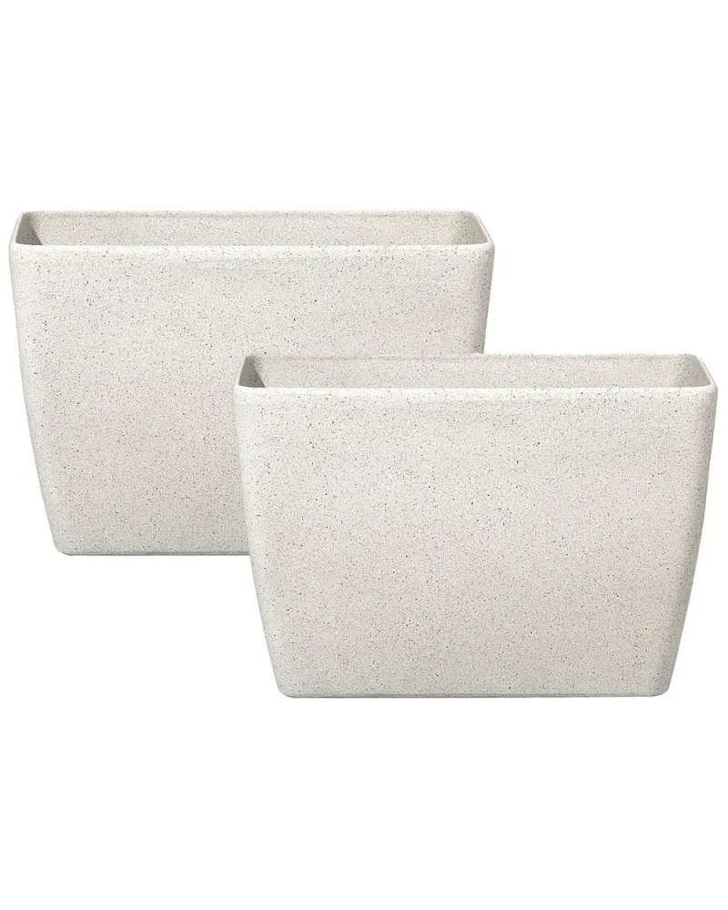 Set mit 2 Blumentöpfen BARIS Stein 60 cm Hellbraun