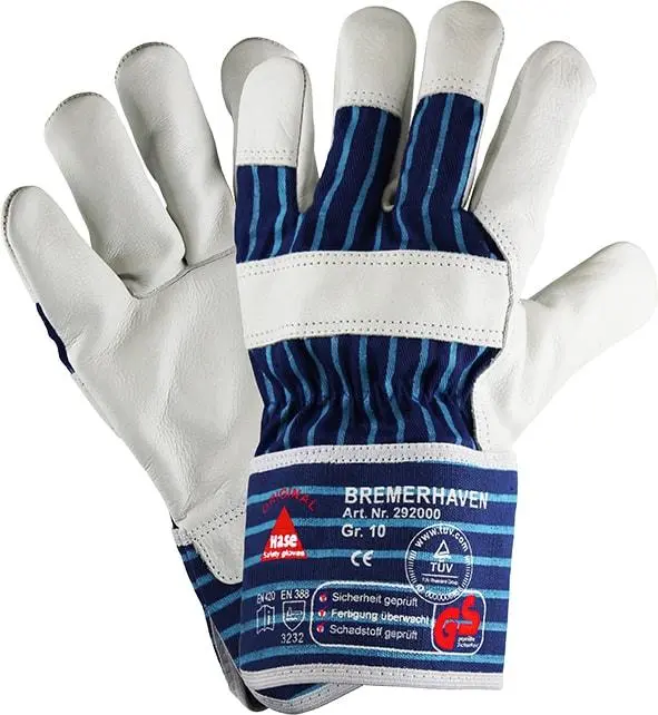 Hase Safety BREMERHAVEN 5-Fg.-Schutzshandschuhe aus Vollleder Grösse: 10 VE: 12 Paar 292000-10