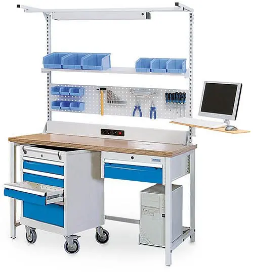 Bedrunka+Hirth Arbeits- und Werktisch 1 Stück150 mm Schubladen-Vollauszug 100 % Schubladen mit 50 mm Blendenhöhe 70 kg T...